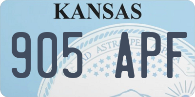 KS license plate 905APF