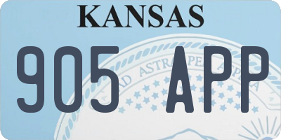 KS license plate 905APP