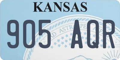 KS license plate 905AQR