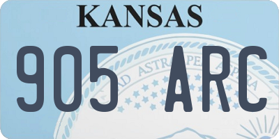 KS license plate 905ARC