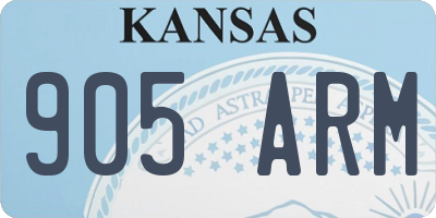 KS license plate 905ARM