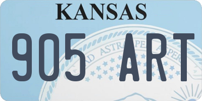 KS license plate 905ART