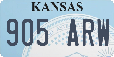 KS license plate 905ARW