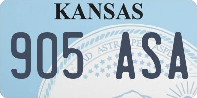 KS license plate 905ASA