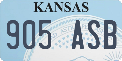 KS license plate 905ASB