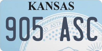 KS license plate 905ASC