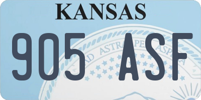 KS license plate 905ASF