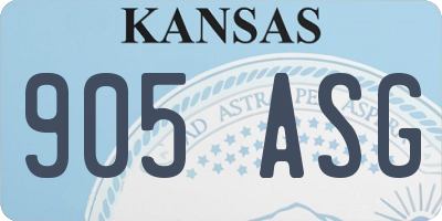 KS license plate 905ASG