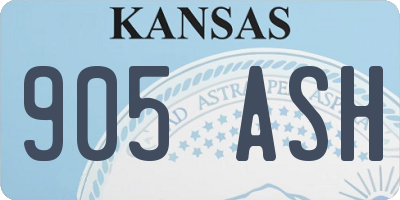 KS license plate 905ASH