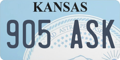 KS license plate 905ASK