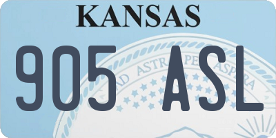 KS license plate 905ASL