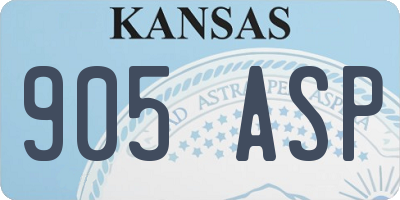 KS license plate 905ASP