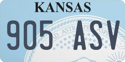 KS license plate 905ASV