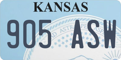 KS license plate 905ASW
