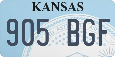 KS license plate 905BGF