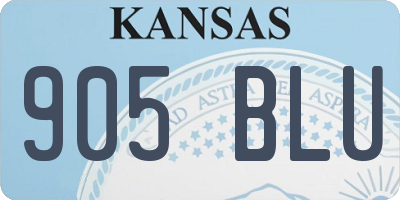 KS license plate 905BLU