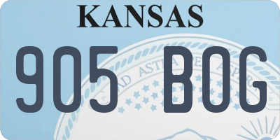 KS license plate 905BOG