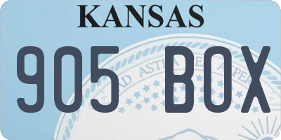 KS license plate 905BOX