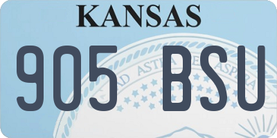KS license plate 905BSU