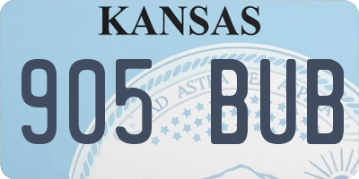 KS license plate 905BUB
