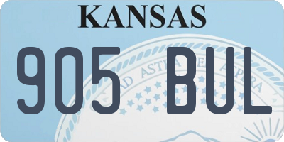 KS license plate 905BUL
