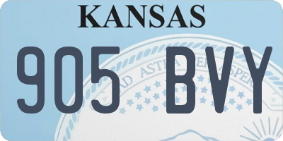 KS license plate 905BVY