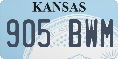 KS license plate 905BWM