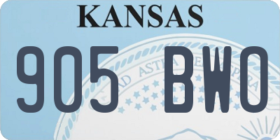 KS license plate 905BWO