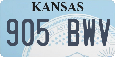 KS license plate 905BWV
