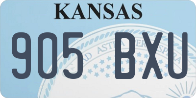 KS license plate 905BXU