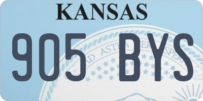 KS license plate 905BYS