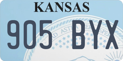 KS license plate 905BYX
