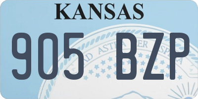 KS license plate 905BZP