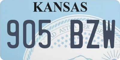 KS license plate 905BZW