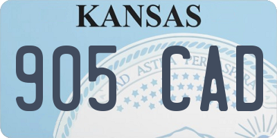 KS license plate 905CAD