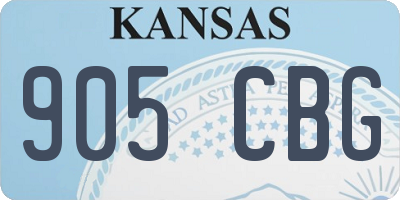 KS license plate 905CBG