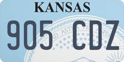 KS license plate 905CDZ