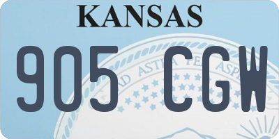 KS license plate 905CGW