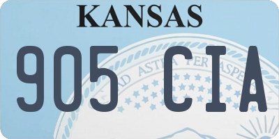 KS license plate 905CIA