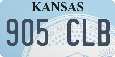 KS license plate 905CLB