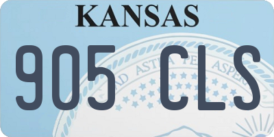 KS license plate 905CLS