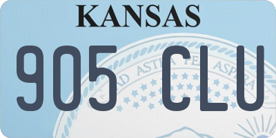 KS license plate 905CLU
