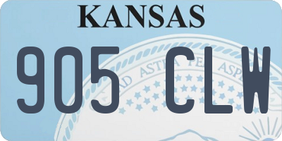 KS license plate 905CLW