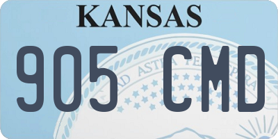 KS license plate 905CMD