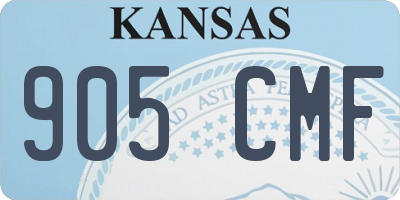 KS license plate 905CMF