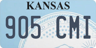 KS license plate 905CMI