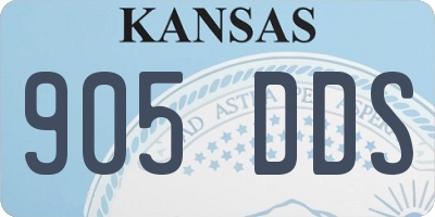 KS license plate 905DDS