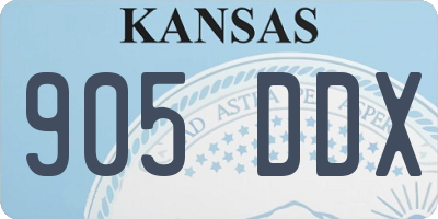 KS license plate 905DDX