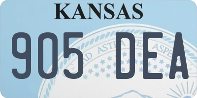 KS license plate 905DEA