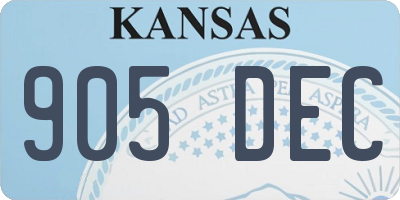 KS license plate 905DEC